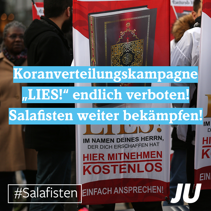 Junge_Union's tweet photo. Seelenfänger & Extremisten stoppen! Beim #dlt16 von uns gefordert, jetzt endlich umgesetzt! #Salafisten mit aller Härte bekämpfen! https://t.co/0TPm6Z0gzt