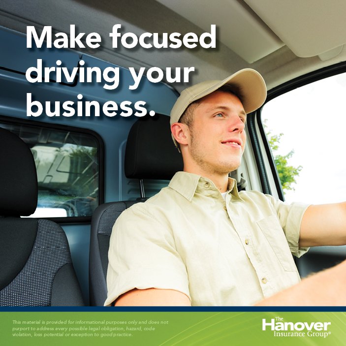 The_Hanover's tweet photo. Does your biz require employees to be on the road frequently? Remind them to practice being a #focuseddriver. https://t.co/GxW6MDXt7l