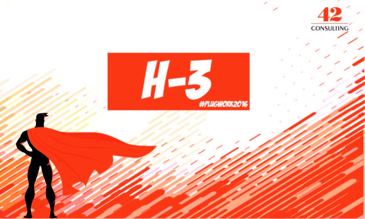 42cGroupe's tweet photo. H-3 !  #plugwork2016 !
On vous attend à partir de 18h sur le stand #42consulting !
#team42 #recrutement #finance #plugwork2016 #luxembourg https://t.co/XW6B4HMgAX