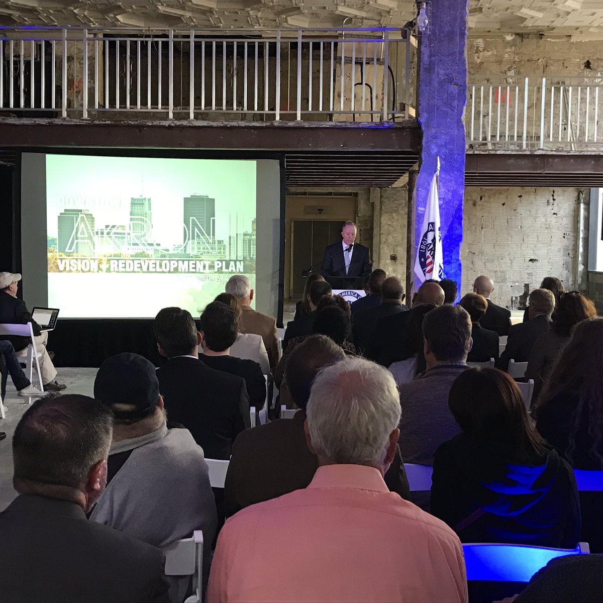 Great to be at the Downtown Akron Vision and Redevelopment event with Mayor Horrigan and others!