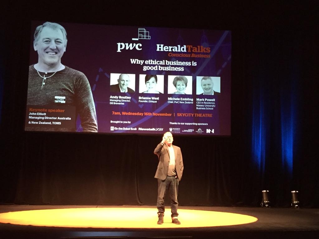 MasseyUni's tweet image. Giving back is easy @TOMS because it's ingrained. "We have an obligation to make this world a better place" John Elliot #PWCHeraldTalks