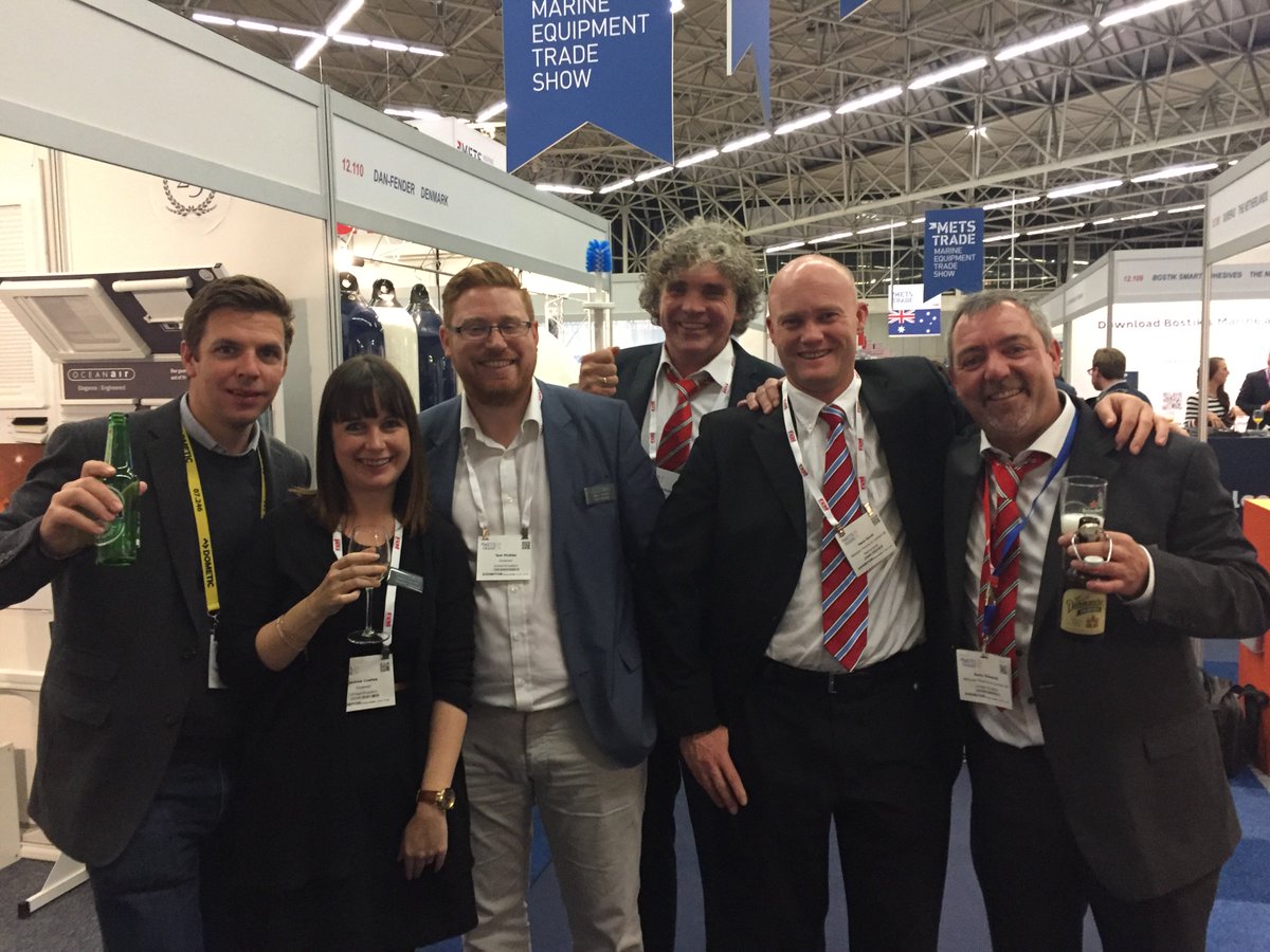 OceanairMarine's tweet photo. Our UK &amp; Dutch distributors, #IMP &amp; #Webasto enjoying our 25th Birthday gathering @metstrade, a vital part of the Oceanair team! Enjoy! https://t.co/yvGqyRywFX