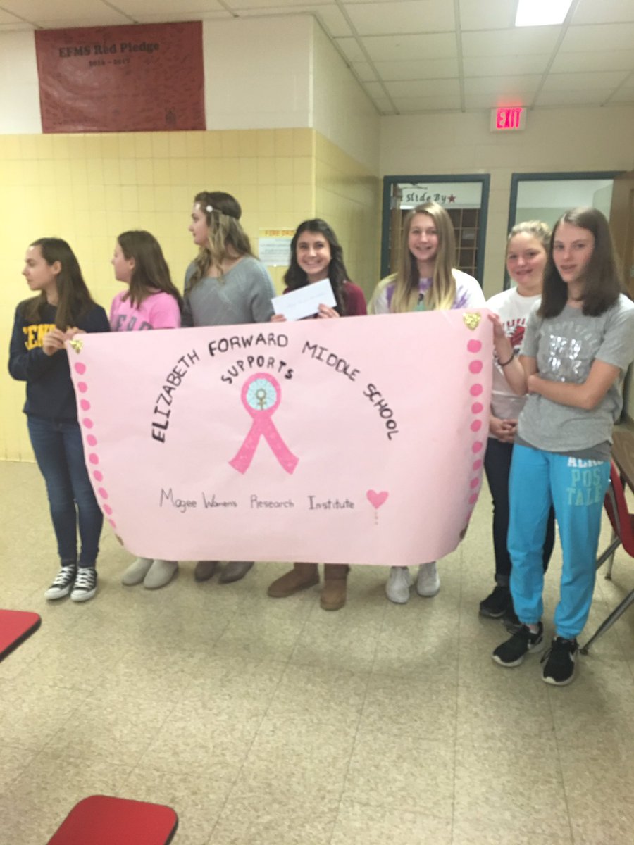 @EF_MS student council donated $1800 today to the Magee Women's Research Institute! We are so proud of our students! #LivePink 💓@EFEAteaches