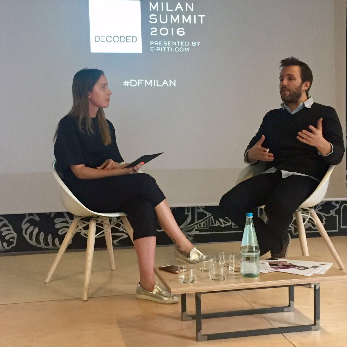 faycowan's tweet photo. Enjoyed chatting all things @supersunglasses &amp; that moment @kanyewest called @danielbeckerman #DFMILAN 👍😎🎤 https://t.co/ZKwwU7B2fG
