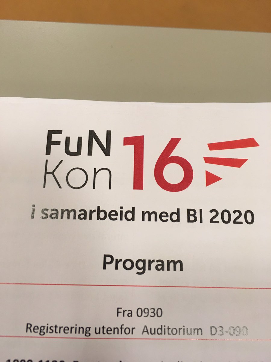 Camilmth's tweet photo. En spennende konferanse, og et flott samarbeid mellom @NADE_FuN og @HandelshoyskBI #FuNKon16 #BI2020 https://t.co/RLcHEwROcd