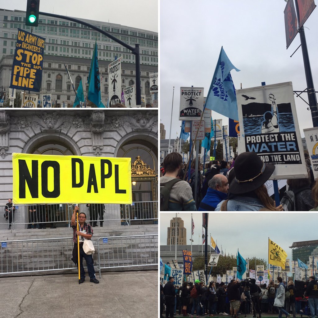 CREDOMobile's tweet image. Hundreds gathered in San Francisco this morning to speak out against the Dakota Access Pipeline. #NoDAPL