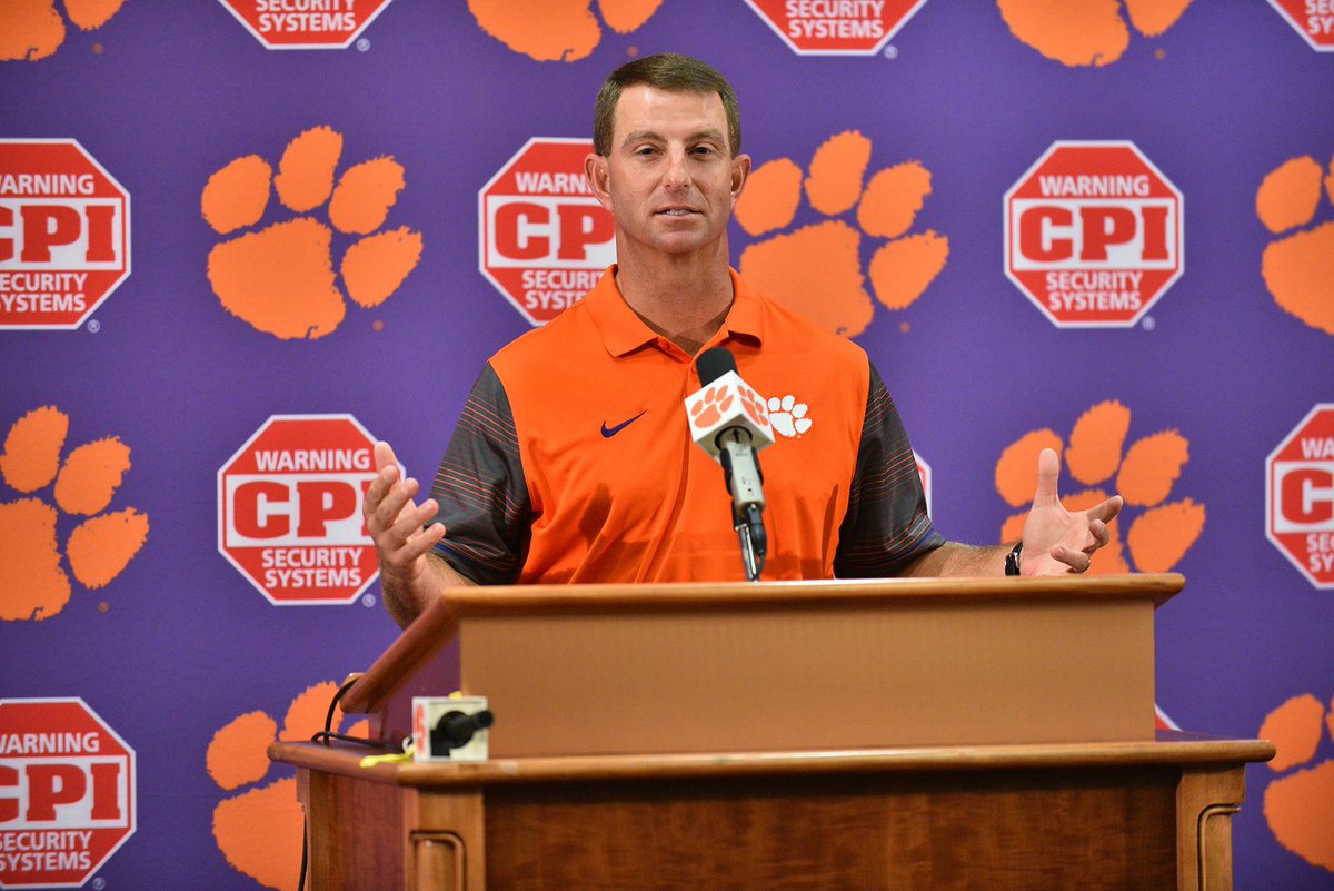 Clemson Football On Twitter Dabo Swinneys Weekly Press