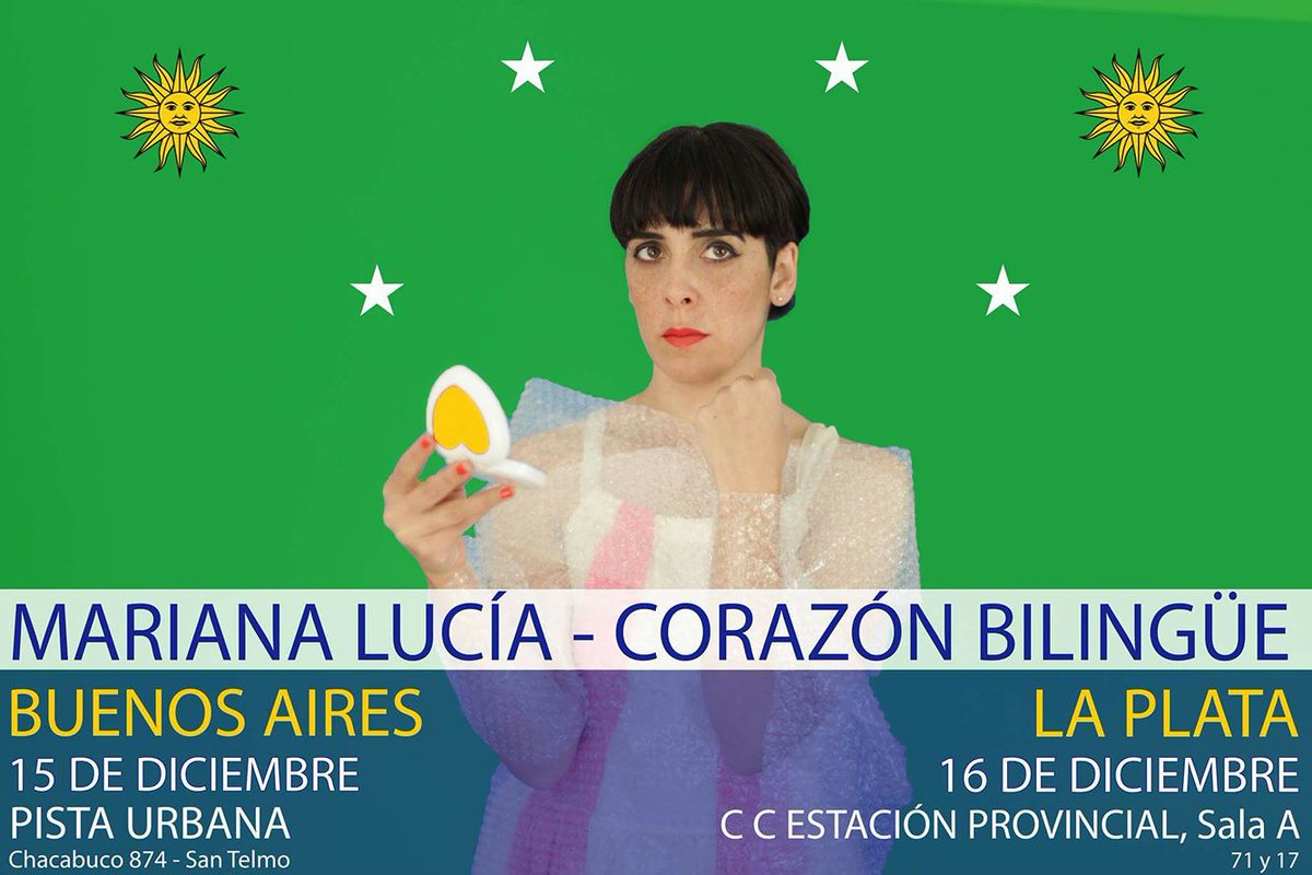 DE ACÁ A UN MES
 Mariana Lucía presenta "Corazón bilingüe"
 #uruugay #brazil #música #agenda #buenosaires #MarianaLucía