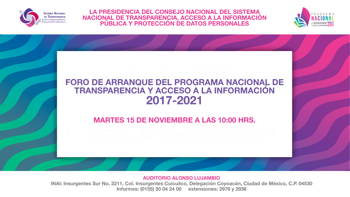 INAImexico's tweet photo. #PROTAI Inicia el Foro de Arranque del Programa Nacional de Transparencia y Acceso a la Información Pública 2017-2021 https://t.co/Obmy8GEGzD