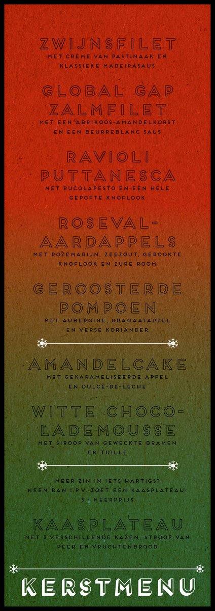 Wij hebben zin in de kerst, jij ook? Bekijk nu ons feestelijke kerstmenu. 32,50 per persoon en reserveren kan vanaf nu!