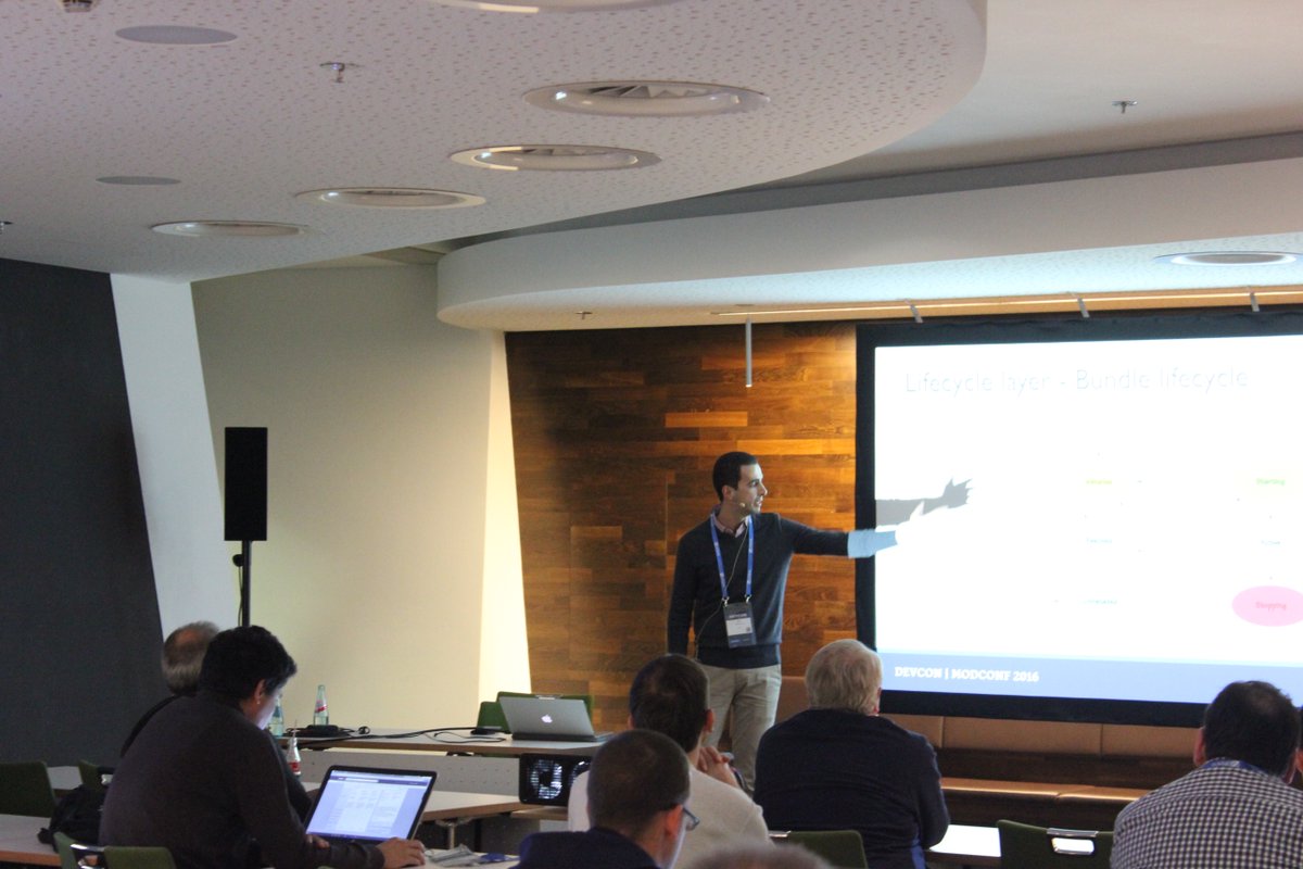 OSGiWG's tweet photo. A special bonus workshop "Unleashing the Full Potential of #OSGi.” by Igor Arouca on using OSGi with #Liferay DXP @ #MODCONF #LRDEVCON https://t.co/UcOVGMtWN4
