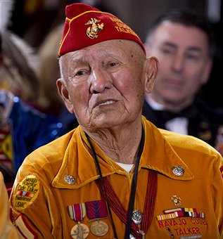 USMC's tweet photo. This week, one of the last remaining WWII Navajo Code Talkers, George James Sr., passed away. Semper Fidelis.

More: https://t.co/y2l3FMjeow https://t.co/0Ht3sA2txJ