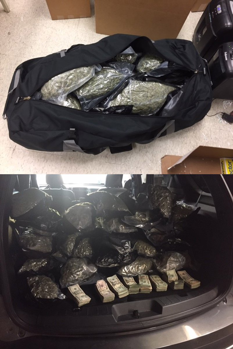 MSHPTrooperGHQ's tweet image. 36 lbs of drugs and almost $39,000 seized by trooper during traffic stop in Callaway County.