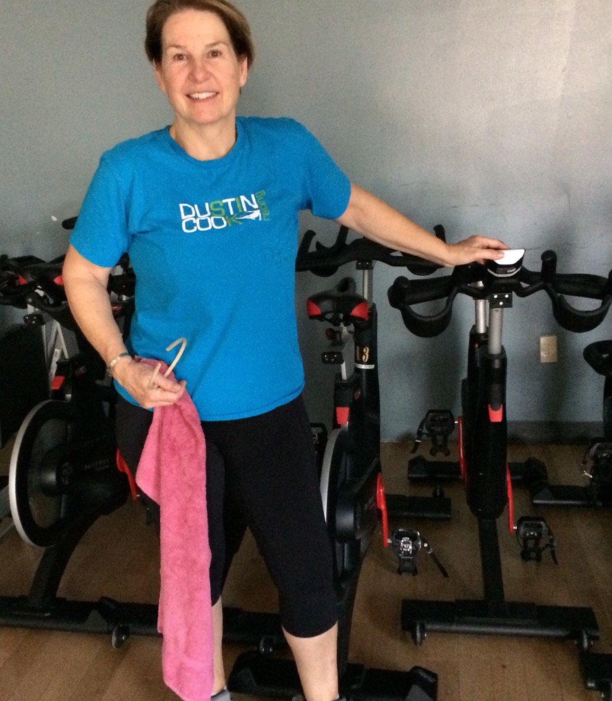 RansonPatti's tweet photo. A fan showed up in my spin class today! #DustinCook https://t.co/NkTp9K4fg2