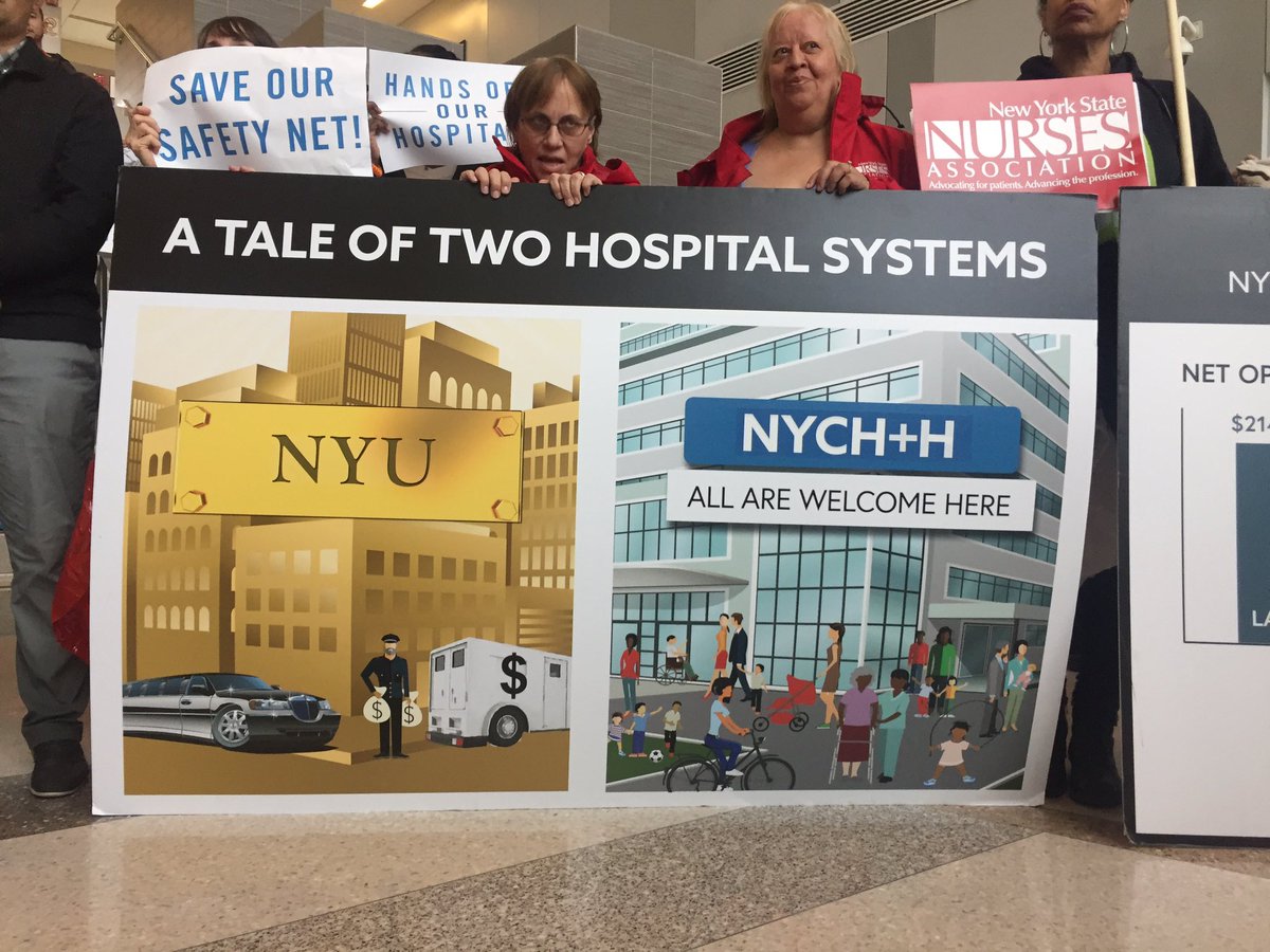 nynurses's tweet image. Our educational briefing tells a tale of two hospital systems. #SaveOurSafetyNet