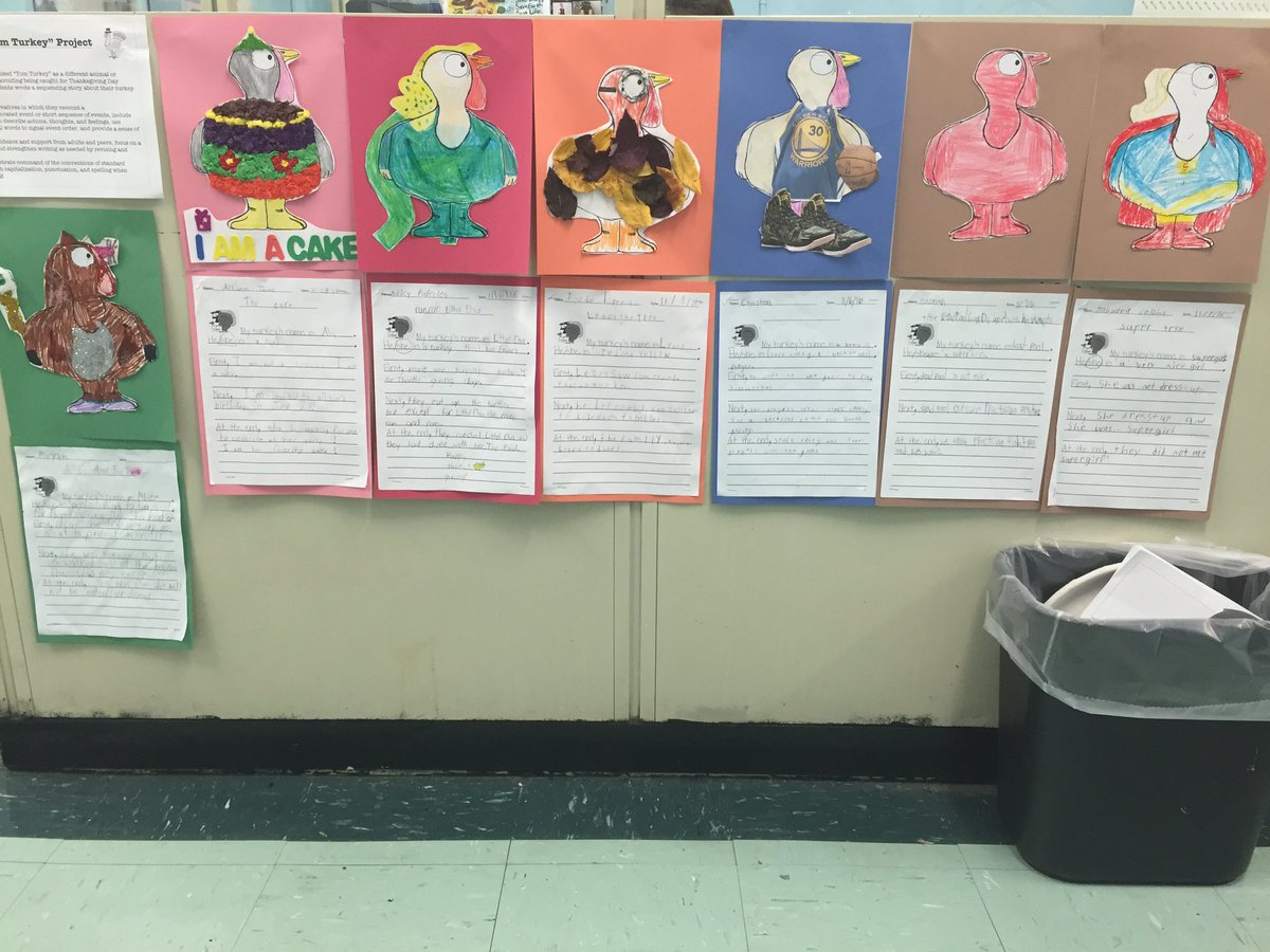 2ndGradeJKO's tweet image. #class202 displays their Turkey Disguise projects! #creativewriting #turkeydisguise #2ndgrade #grubsteinandfreda @PS66JKO