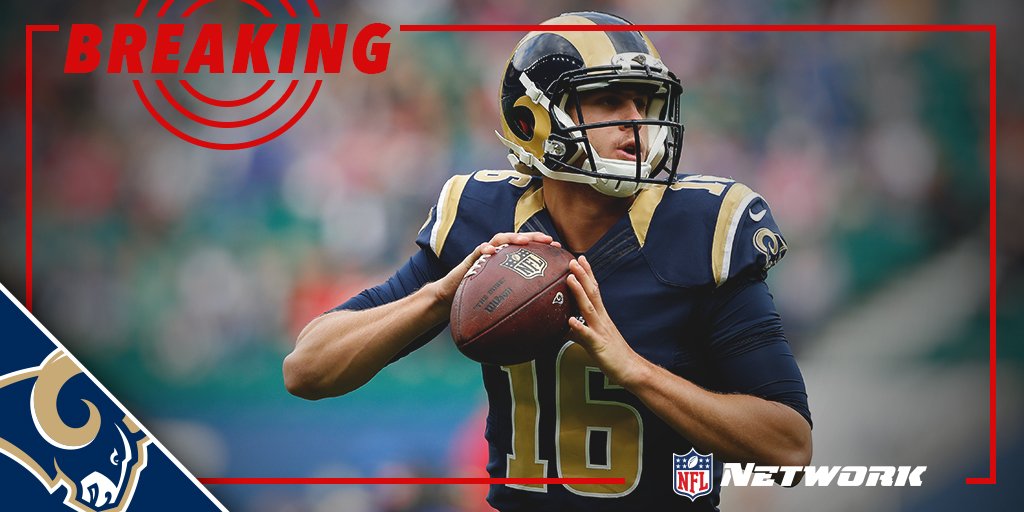 nflnetwork's tweet photo. BREAKING: 2016 1st overall pick QB Jared Goff will start for the Rams Sunday vs the Dolphins.

(via @MikeSilver) https://t.co/CzQ7w49FSq