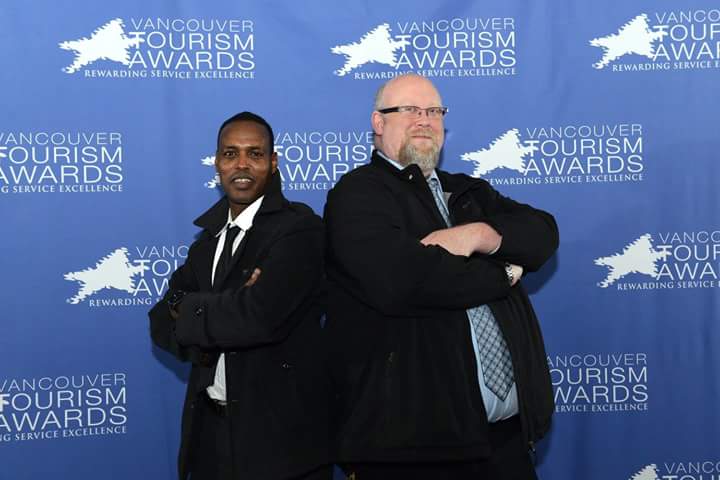 ParkNFlyCA's tweet photo. Our very own Dwayne Allan & Abukar Mohamed received @VanTourismAward Customer Service Excellence nominations at the #VTAGala2016. https://t.co/SLf3LieYeF