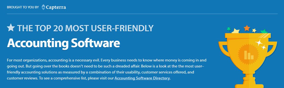 @billyapp is in the Top 5 on our Top 20 Most User-Friendly #Accounting Software Report! ow.ly/FvSC306csb0