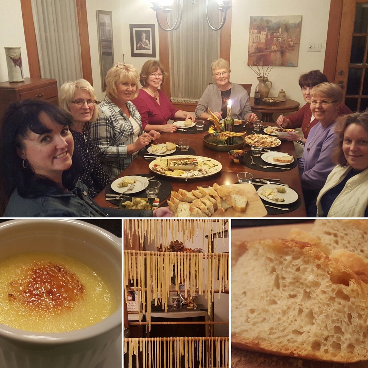 DarcyMaulsby's tweet image. Homemade #pasta, no-knead #bread, Bosc pears with honey, creme brulee at La Casa Cuisine #cooking school, Lake City!