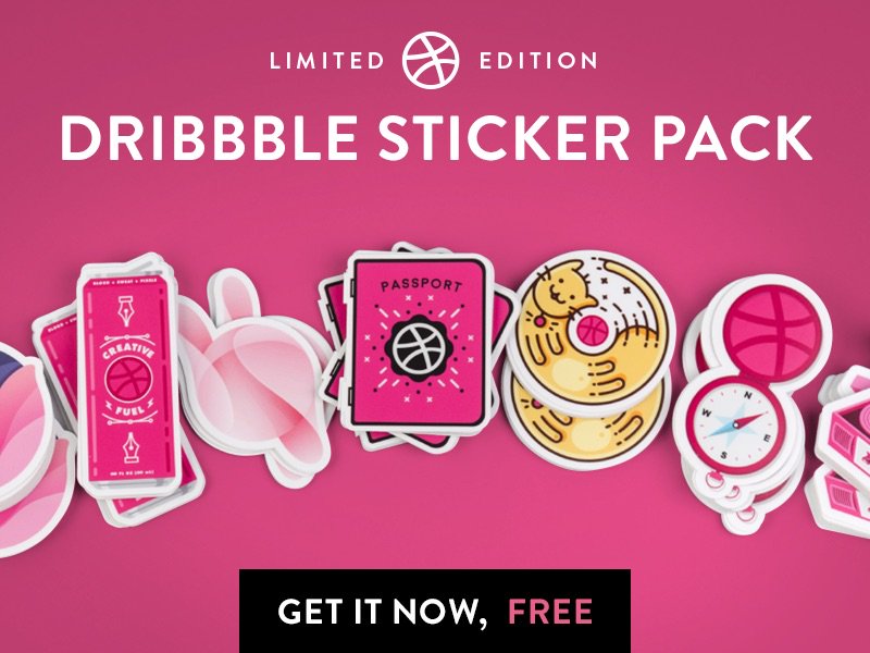dribbble's tweet photo. Grab a FREE limited edition Dribbble sticker pack from our friends @stickermule! https://t.co/SbB6MugicW https://t.co/5Y4k37iGQj