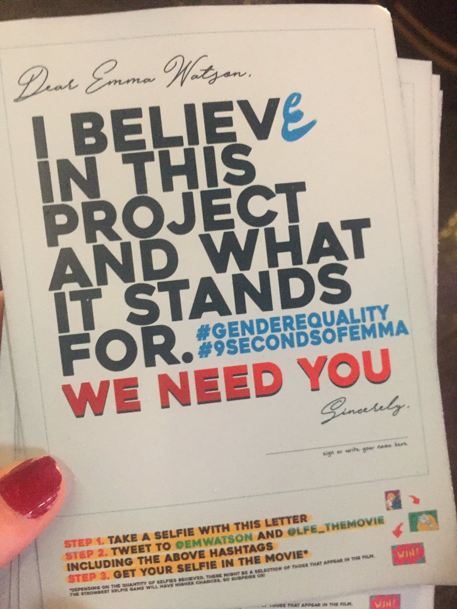 KimboCoup's tweet photo. @EmmaWatson  WE NEED YOU!! #9secondsofemma #genderequality  @lfe_themovie https://t.co/R8bw6YnO24