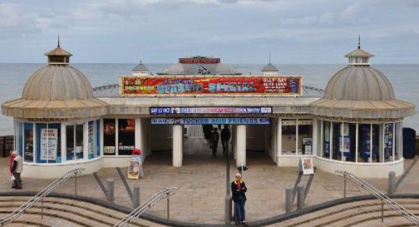 martynjameslive's tweet photo. Cromer Pier, my home for the next seven weeks. https://t.co/ziuf44B0e3