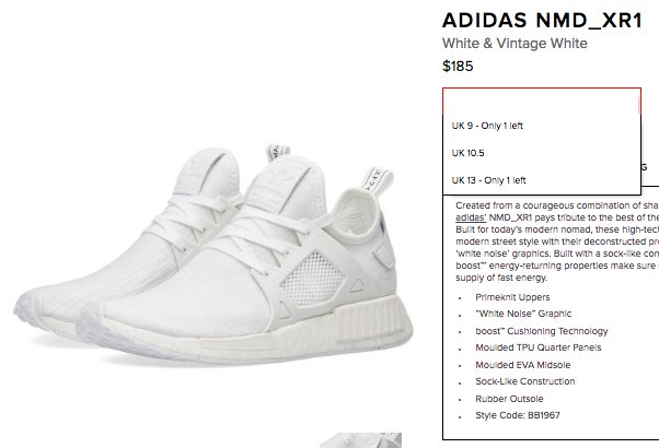 adidas NMD_XR1 'Triple White' Couple of sizes => bit.ly/2bWeATl