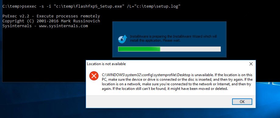 flashfxp's tweet photo. @installaware There is a bug in IA X5 (8.4.2016) that prevents the created setup from running under the system account. contact me for info https://t.co/lVtGXWUSoX
