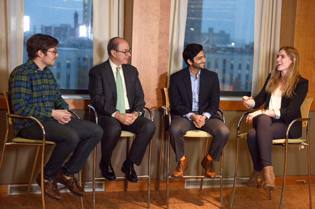 PresidentAoun's tweet photo. Great Facebook Live talk with a group of entrepreneurs @try_cookin @knightly_app @IDEANEU https://t.co/txDP0b0t2u https://t.co/e2eTCeJmhF