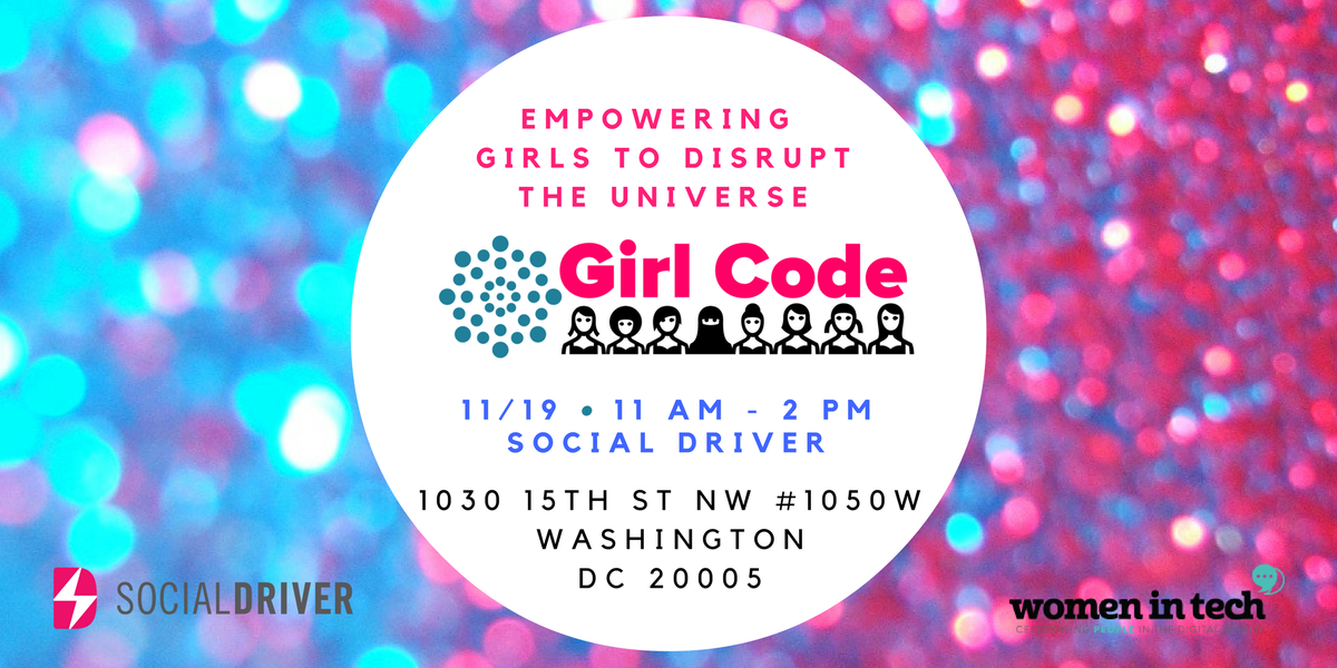 Dmilss's tweet photo. Just a few spots left for Girl Code @GirlCodeDC | Nov 19th at @SocialDriver office in DC. To register, visit https://t.co/a12HEtgtn3 https://t.co/kwcr6lj3UO