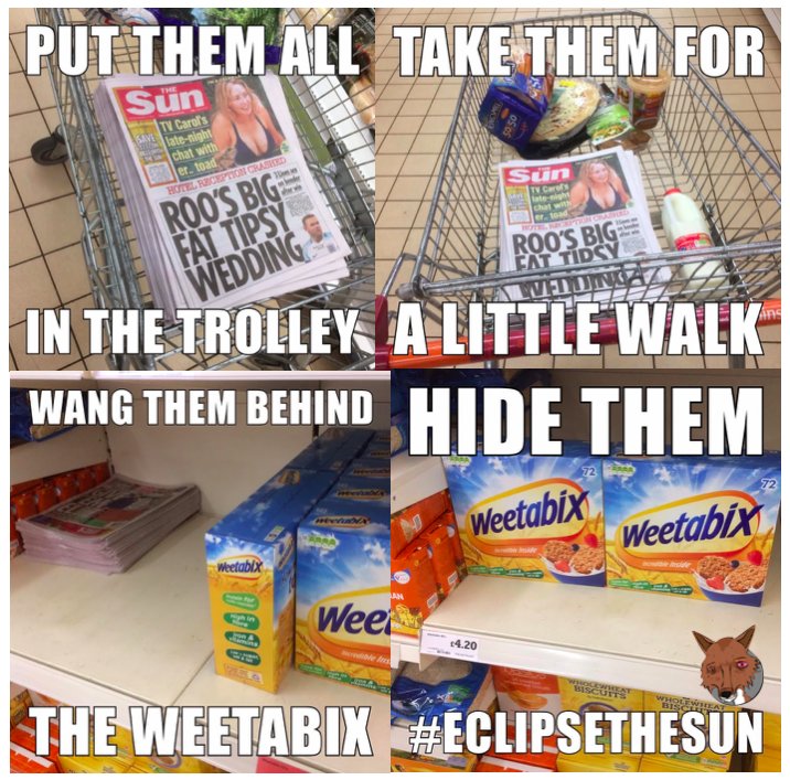GusTheFox's tweet image. Every day.
Everywhere.
Wang them behind the Weetabix
(or lob them in the freezer bit with the waffles)

#eclipsethesun