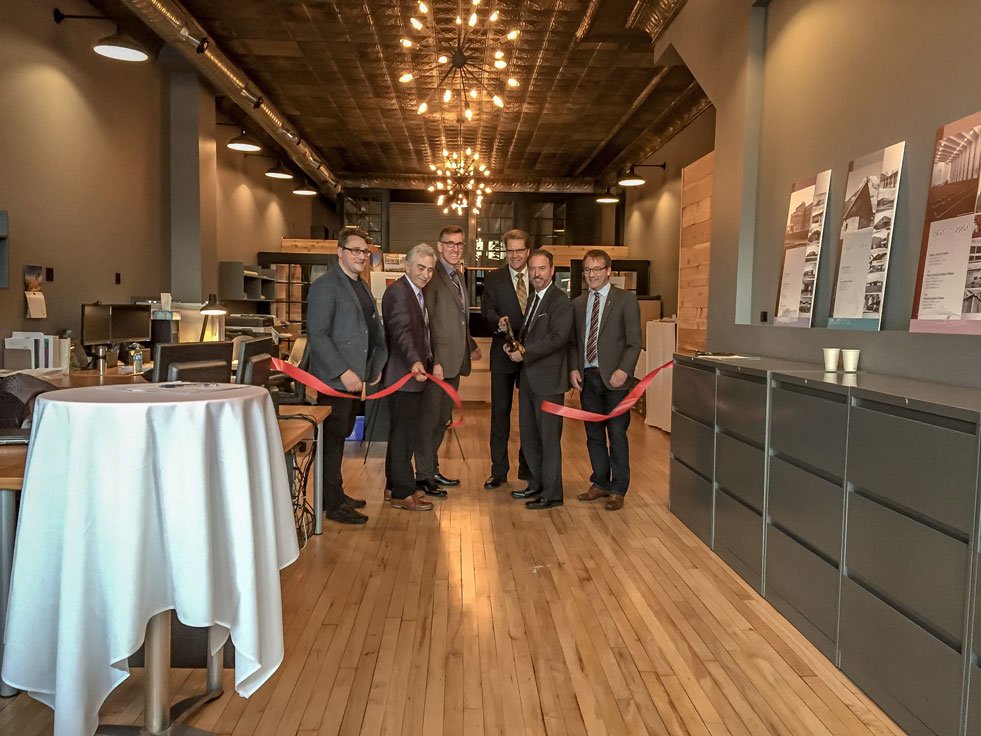 FWBA Architects opened their downtown #MedHat office today w ribbon cutting <a href="/tedclugston/">Ted Clugston</a> <a href="/bobwanner/">Bob Wanner</a> <a href="/DrewBarnesMLA/">Drew</a>.