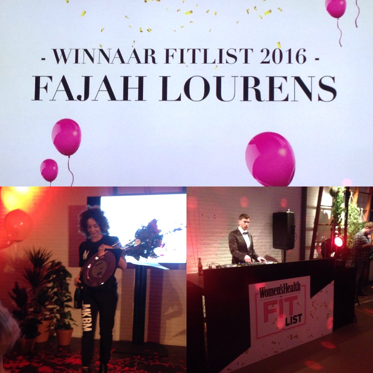And the winner is <a href="/FajahLourcns/">Fajah Lourens</a>! Live from HetGymLocal <a href="/WomensHealthNL/">Women's Health NL</a> Cheers!