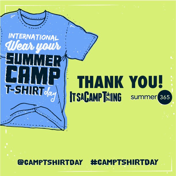 Before this thing goes any further, how about some appreciation claps for <a href="/itsacampthingHQ/">It's A Camp Thing</a> and <a href="/summer_3_6_5/">Summer 365</a> -- #yourock #CampTShirtDay