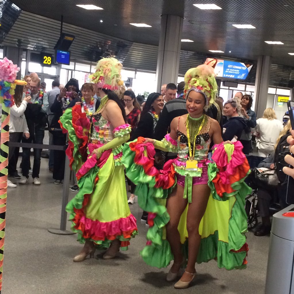 TnT_SteelyPan's tweet photo. Bye bye Manchester. Hello #Tobago! Great send off by #Manchesterairport on the new Thomas Cook flight #flytcatotobago https://t.co/D1xgu2XOpX
