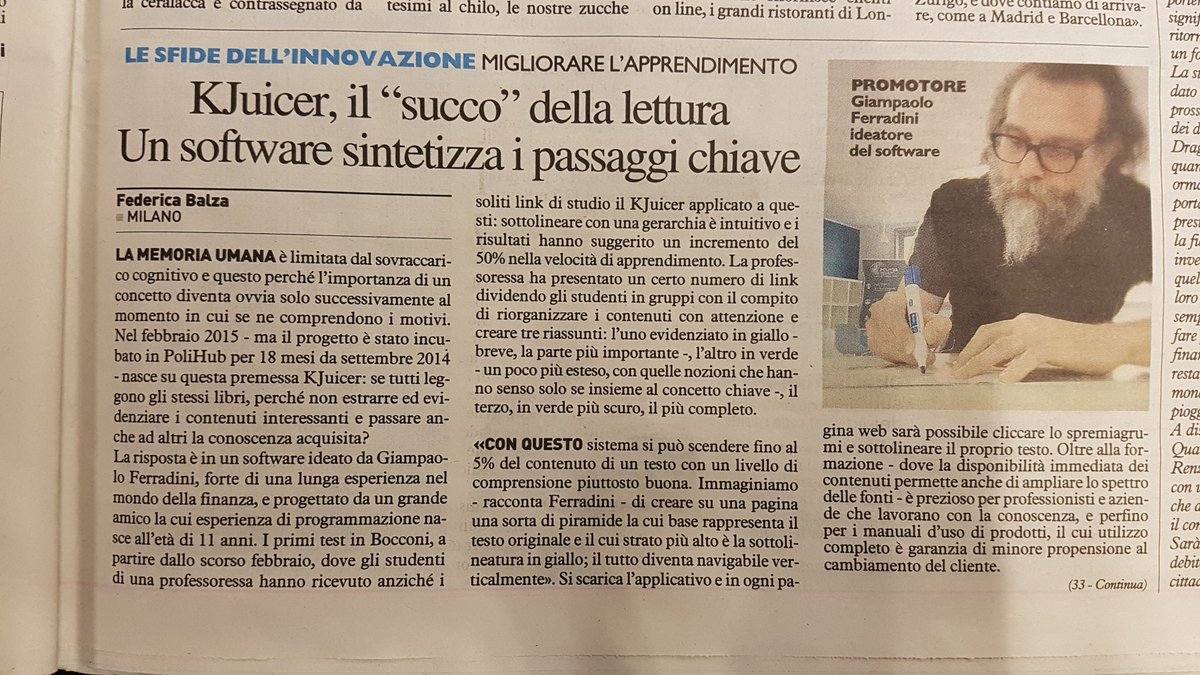 KnowledgeJuicer's tweet photo. Dice di noi @FedericaBalza e son cose bellissime https://t.co/aMYjw0kQq2