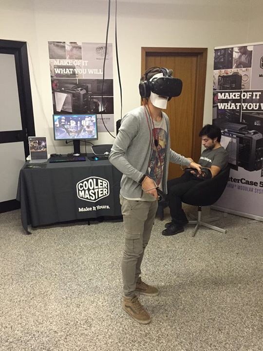 adelfino's tweet image. And one more exciting @CoolerMaster #virtualreality experience with @caricamente in our Italian office. #vr #cmvr #cmvrexperience @htcvive