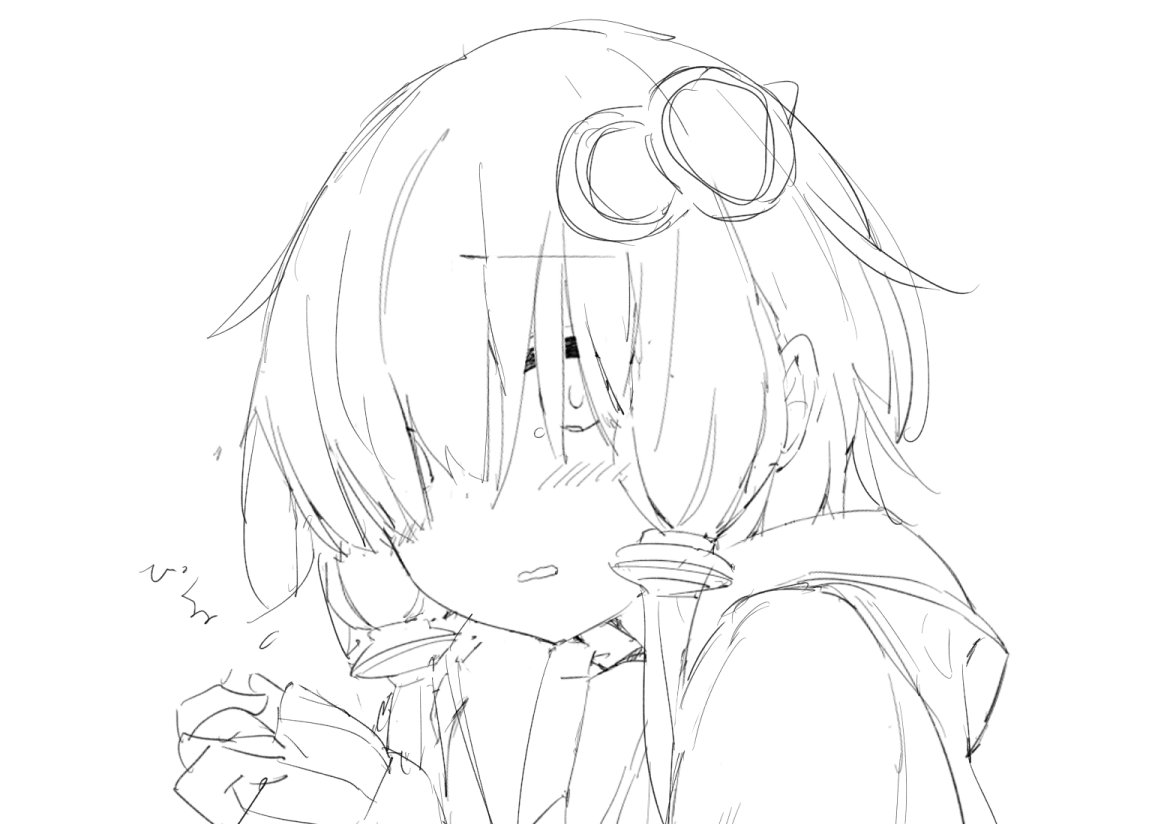 配信中に落書きしたメカクレゆかりん!
ちょっと怯えた感じとかすごい好き… 