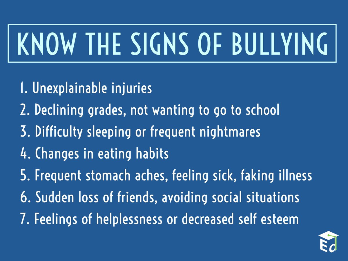 When it comes to #bullying, do you know the warning signs? stopbullying.gov/at-risk/warnin…