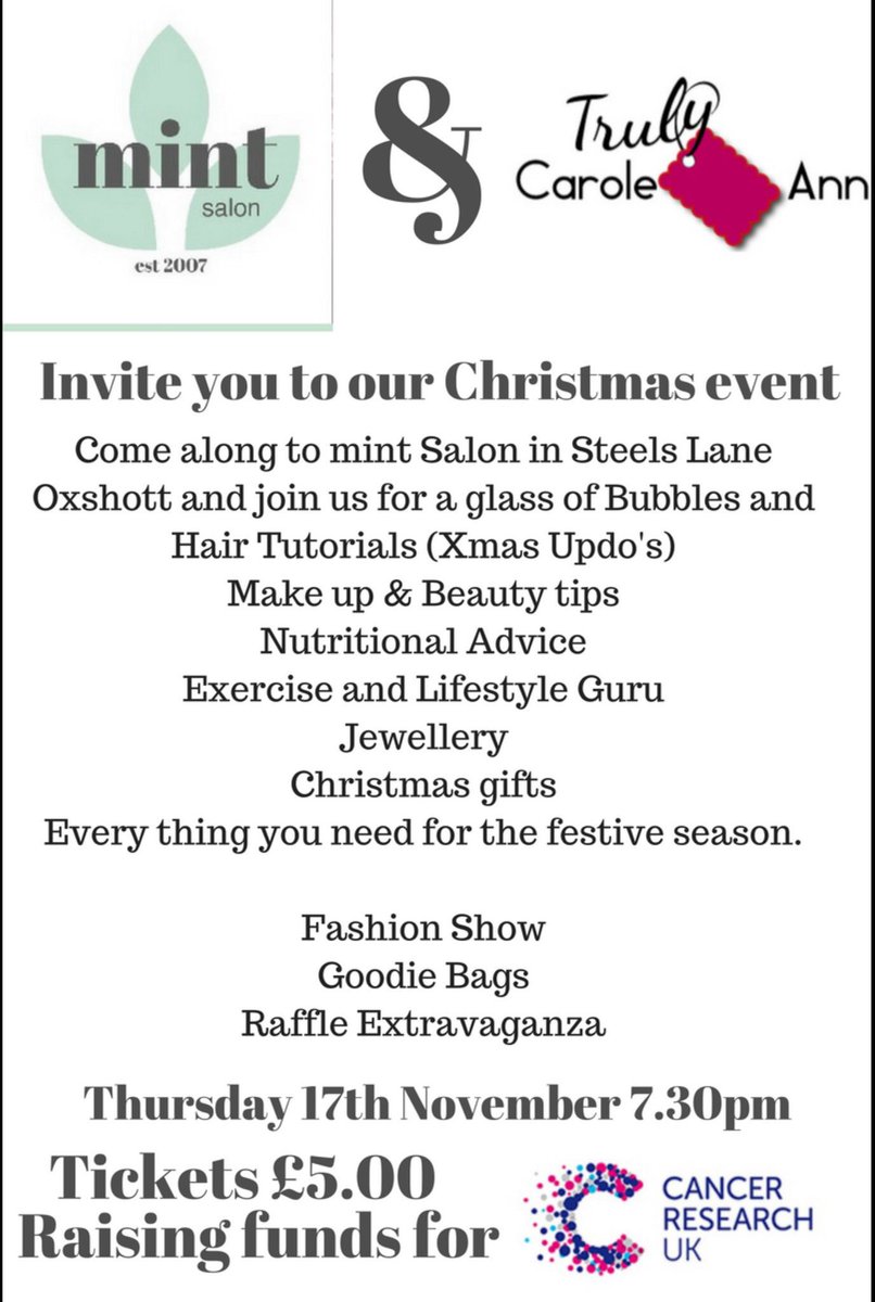 michellemint's tweet photo. @MumsTSurrey Our Charity Event this Thursday. #Charity #BeatCancer #Fashion #xmas #shopping #mintOxshott https://t.co/hI8SxBNjtG
