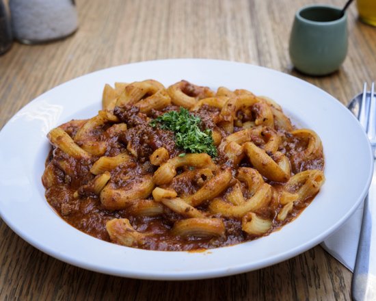 Still our most popular dish, a slow cooked, bolognese ragu, paired with our fresh made rigatoni &amp; topped with Grana Padano Parmesan.
