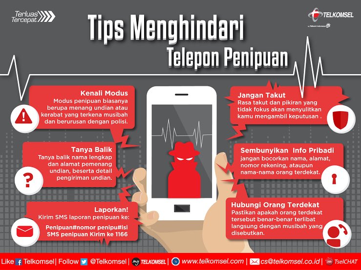 Tsel4u's tweet photo. Selamat pagi, pernah dapat telepon bermodus penipuan? Hindari modus penipuan dengan #TselInfo ini. Semoga bermanfaat. #TselInfo #Tsel4u https://t.co/BE6mq21Ff0