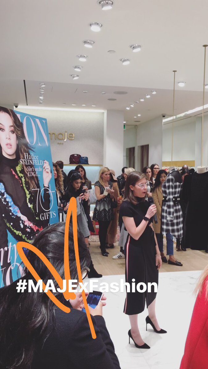 debmccain's tweet photo. Welcome to Canada @MajeOfficiel ! @FashionCanada @YorkdaleStyle #MajeXFashion #crewDMC https://t.co/aHLQgGw7iV