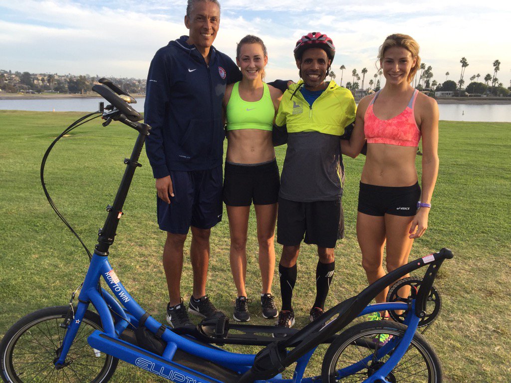 Guess who I ran into on my <a href="/elliptigo/">ElliptiGO</a> ride w/ Rich? The great Joaquin Cruz (Olympic champ 800m) &amp; his athletes #R2W