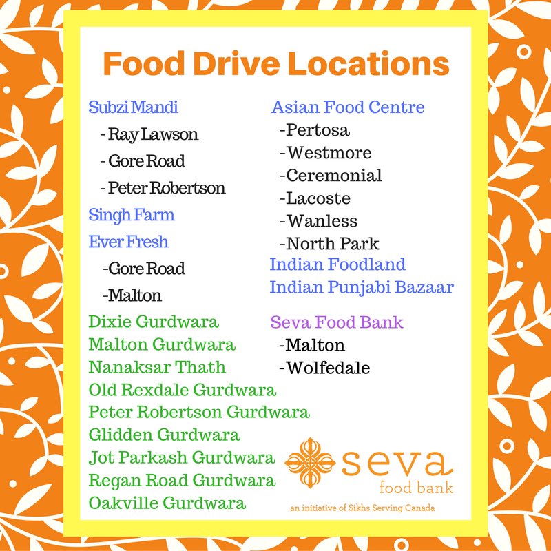 We look forward 2 seeing u at our Food Drive. Join us on Sat. Nov 19th from 10am to 6pm at one of these locations. All donations welcome!