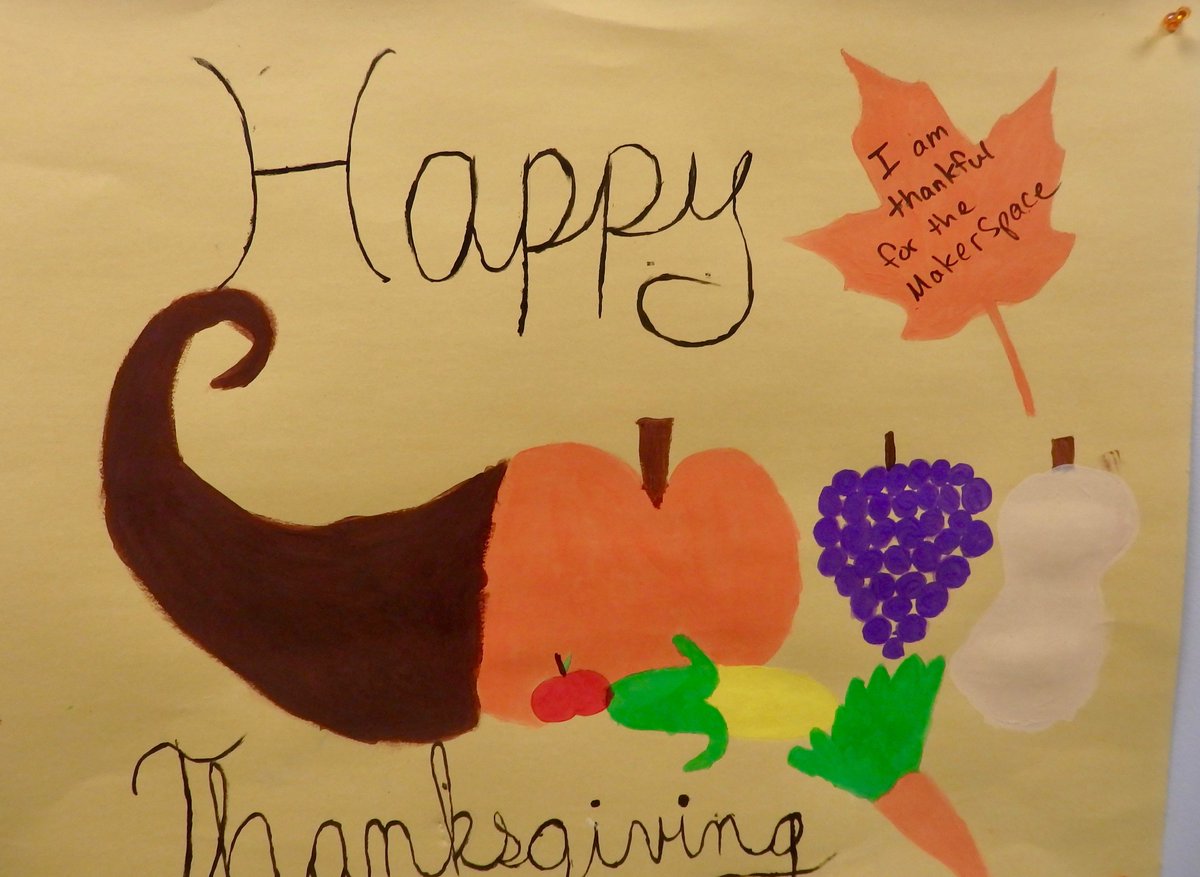 HT_MediaCenter's tweet photo. Thanks to Bryanna for her beautiful artwork and all the care she takes in decorating the makerspace! https://t.co/dgMPHzbRqF