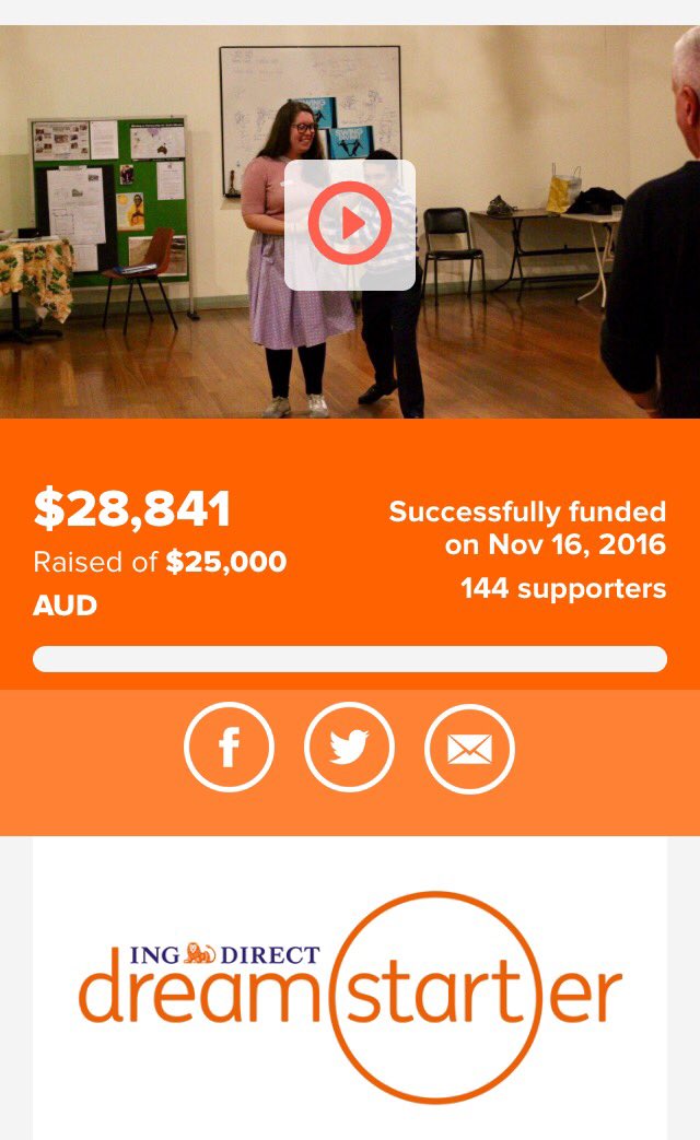 bettergoalsaus's tweet photo. WE DID IT! Thanks to all of our supporters for getting us over 3k PAST our tipping point 😄 #Dreamstarter @INGDIRECTAUS https://t.co/LvUVli9kh9