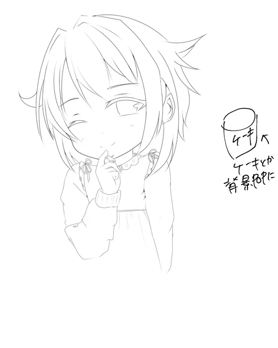 雑なメモつきだけど大きく変わったかな。おっぱいは完全なしの方向で(ฅ`ω'ฅ)
ムラサキの髪の毛にしたら幸子になるやろこれで←雑すぎる発言 