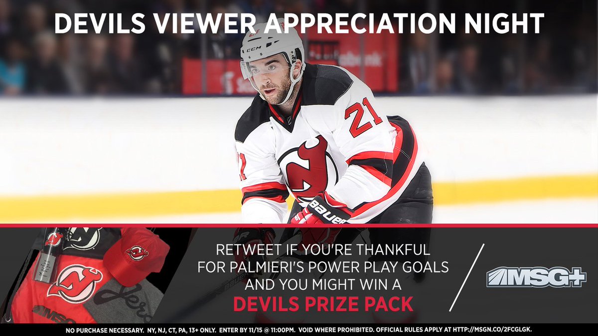 MSGNetworks's tweet photo. RT if you're thankful for @KylePalmieri's PP goals. Watch the @NJDevils on MSG+ to see if you won! #NJDonMSG https://t.co/KNgSdCHIaC